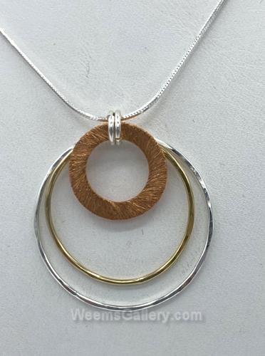 Multimetal necklace by Suzanne Woodworth